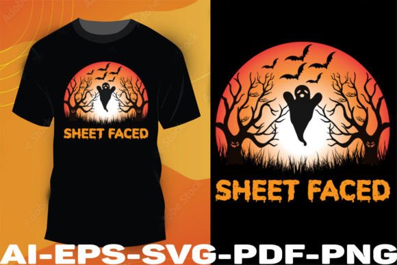 Sheet Faced: Halloween Graphics & T-Shirt Designs