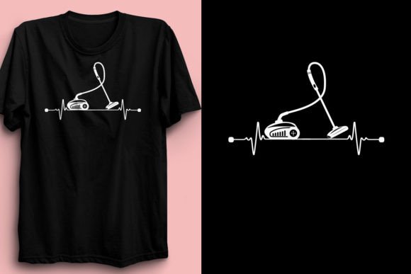 Vacuum Cleaner Heartbeat T-Shirt Design Graphics